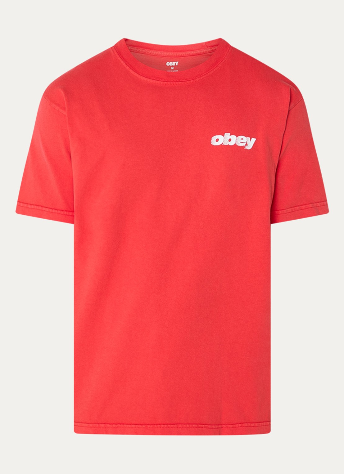 Obey Diffusion T-shirt met logo- en backprint - voorkant rood