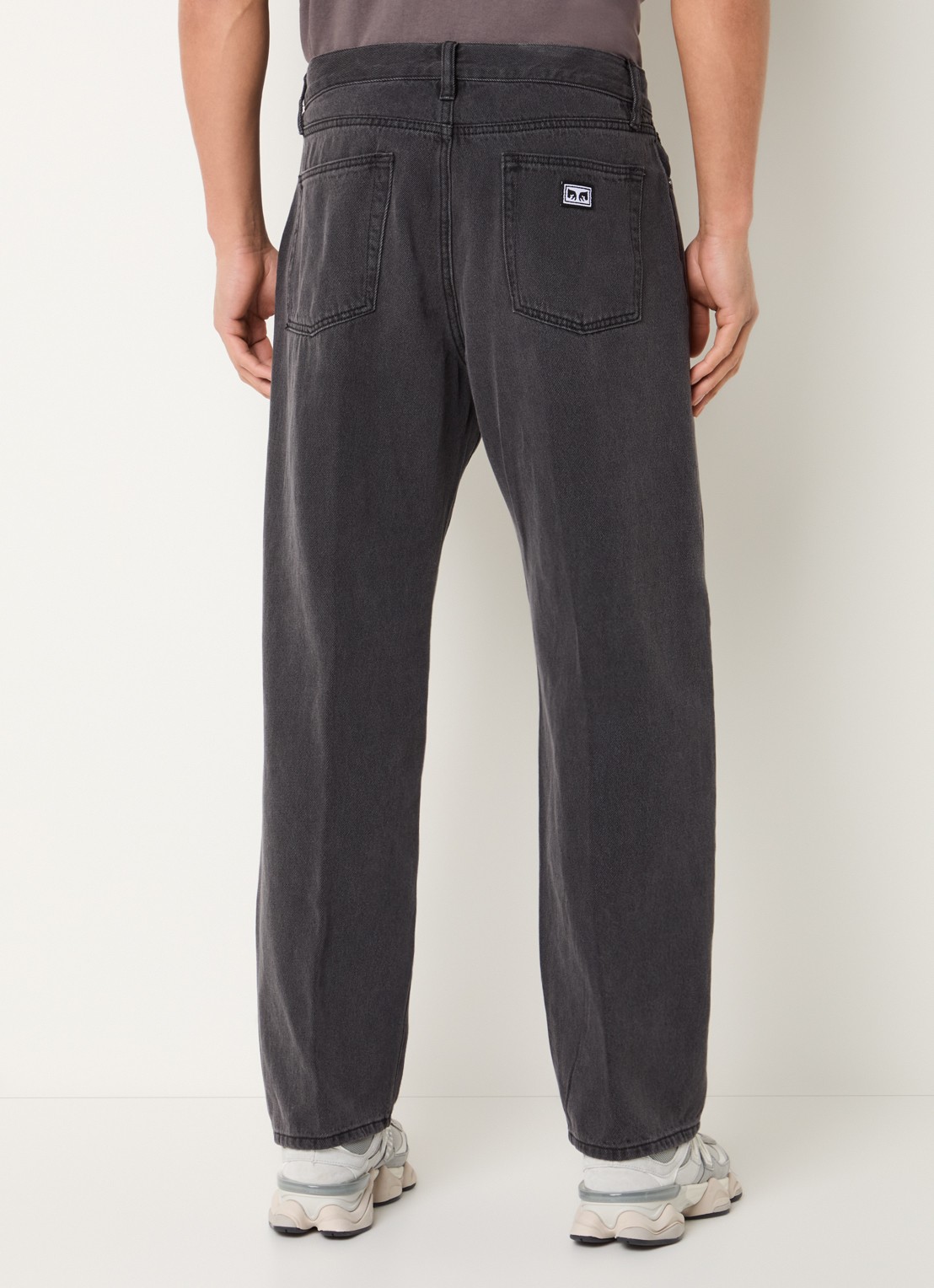 Obey Emerson straight leg jeans met gekleurde wassing - achterkant 3 antraciet