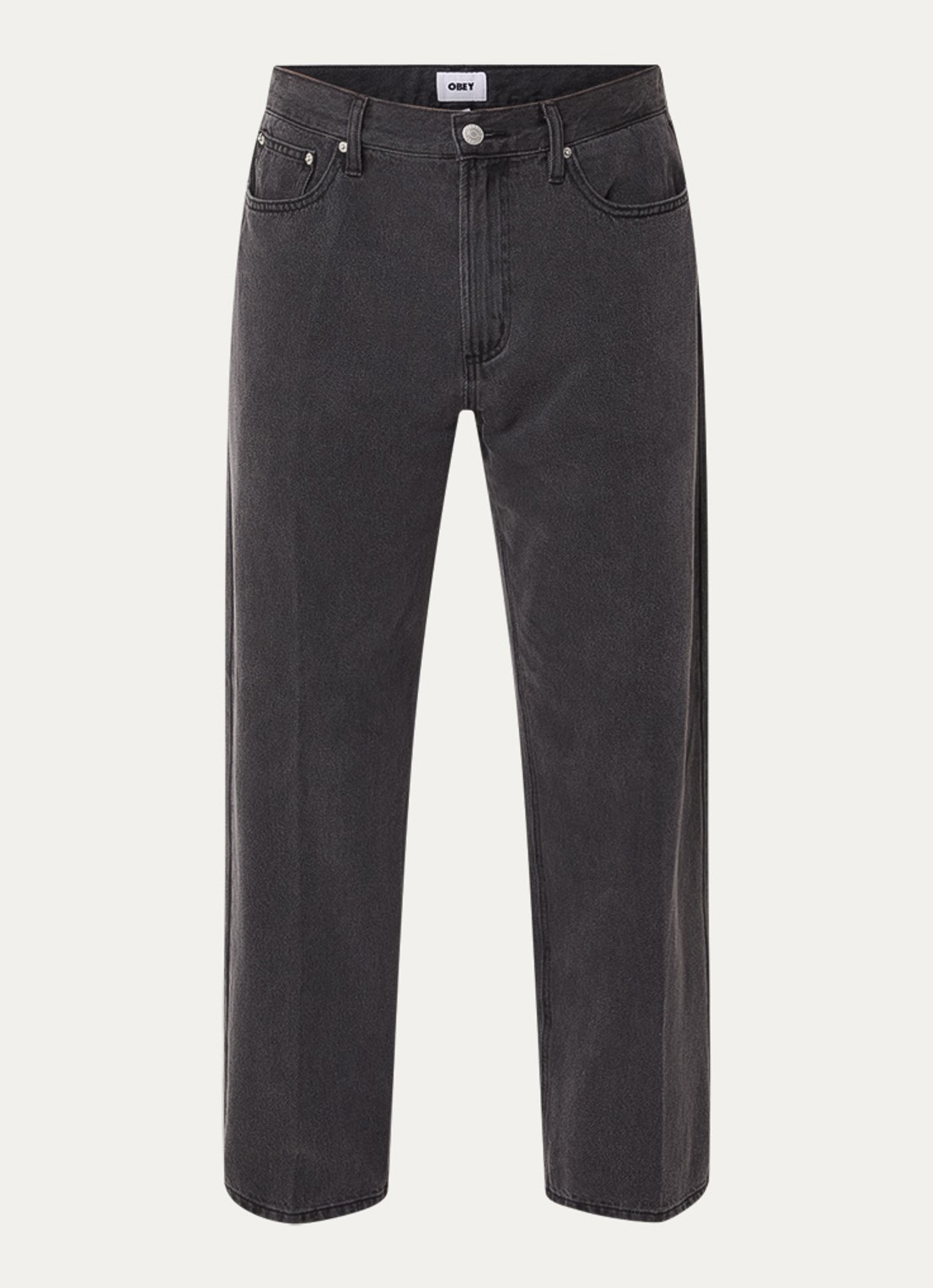 Obey Emerson straight leg jeans met gekleurde wassing - voorkant 4 antraciet