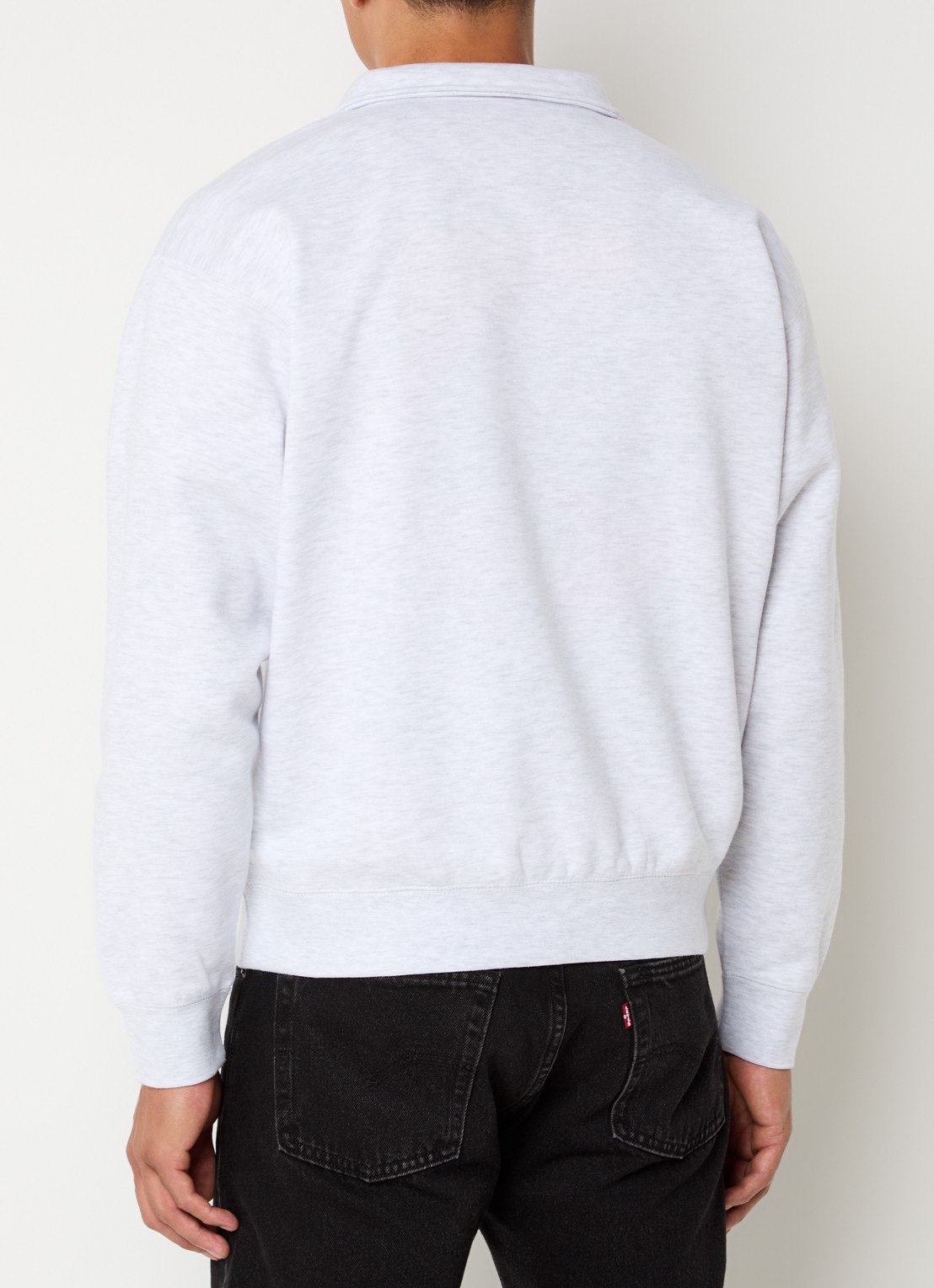 Obey Established Works sweater met halve rits en logoborduring - achterkant wit
