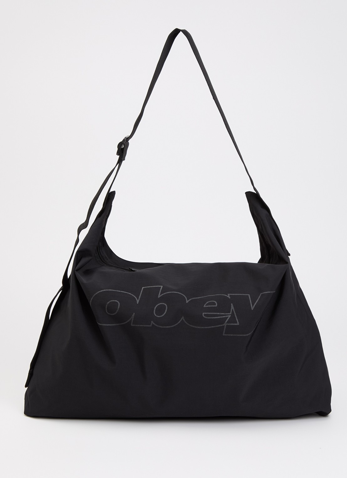 Obey Explorer crossbodytas met logo - voorkant 5 zwart