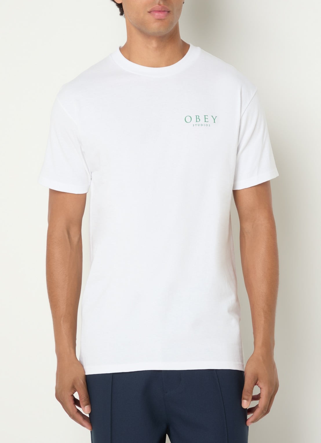 Obey Flores Robus T-shirt met logo- en backprint  - achterkant 4 wit