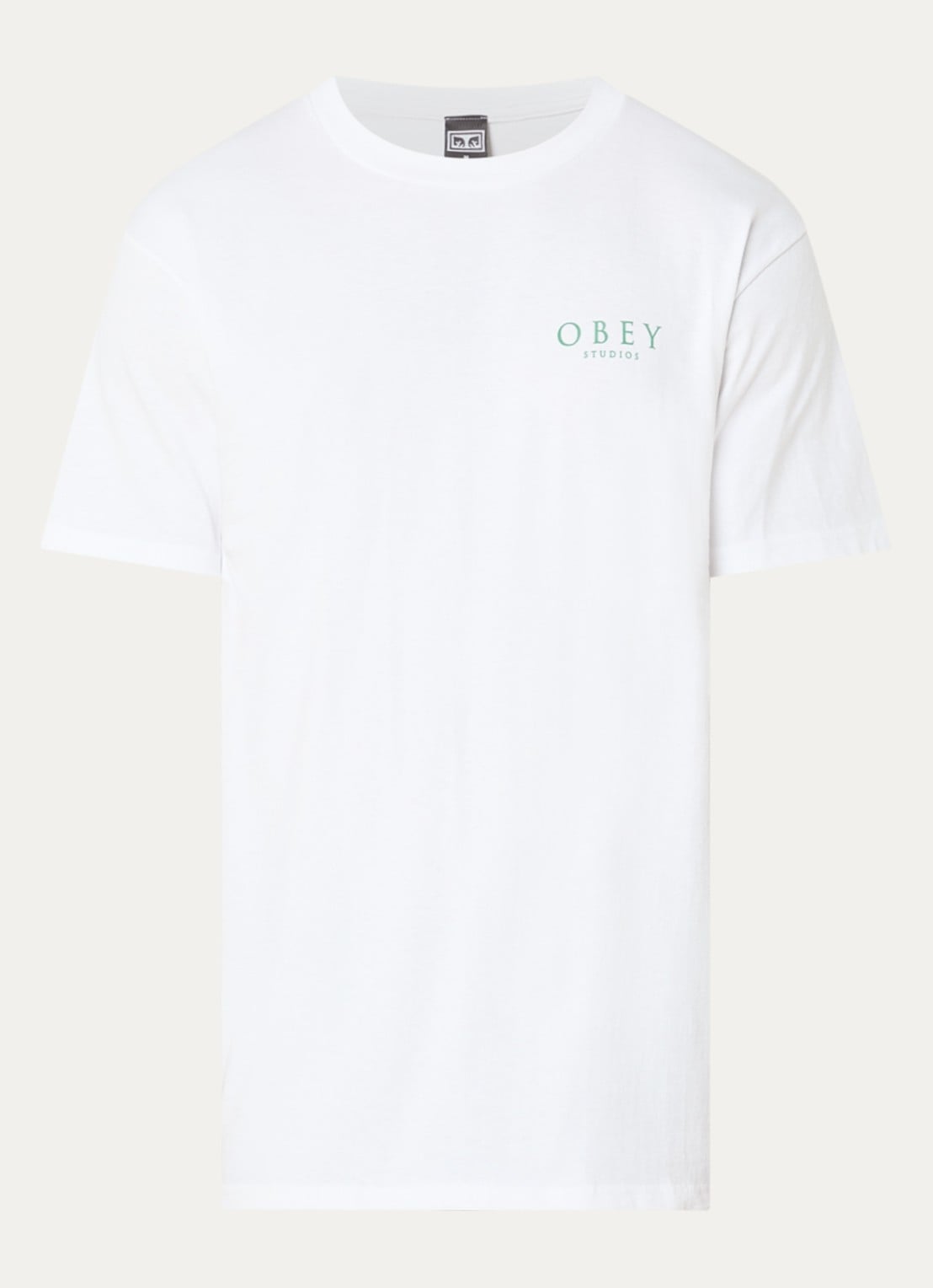 Obey Flores Robus T-shirt met logo- en backprint  - voorkant wit