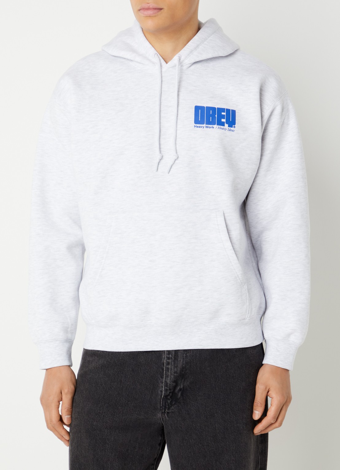 Obey Hoodie met front- en backprint - achterkant 3 grijs