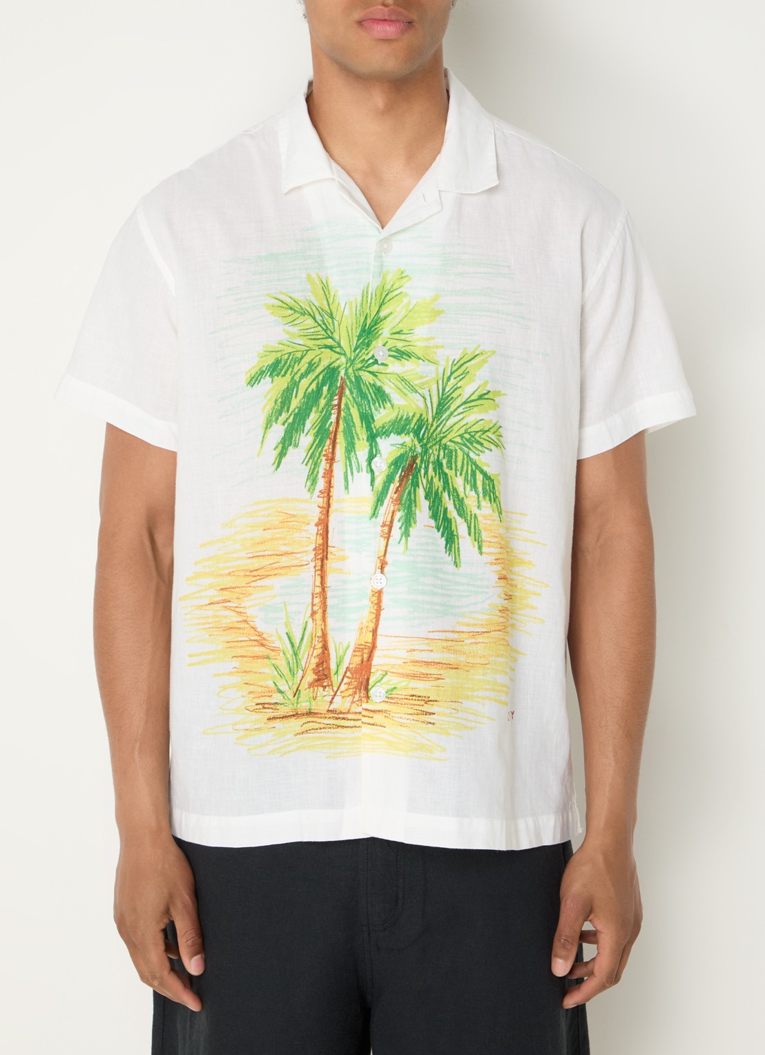 Obey Hyde regular fit overhemd met print - detail wit