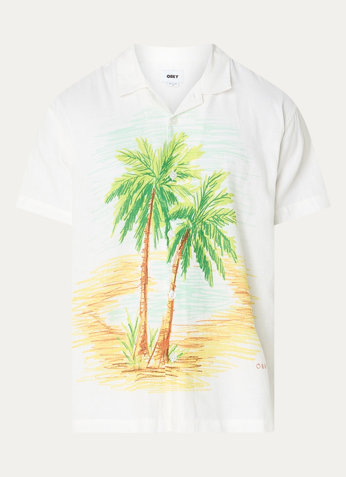 Obey Hyde regular fit overhemd met print - voorkant 3 wit