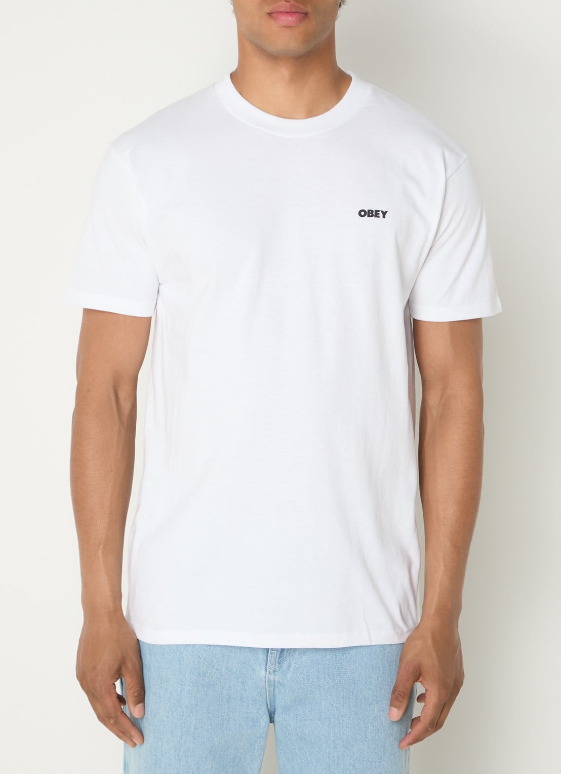 Obey Icon 89 T-shirt met logo- en backprint - achterkant wit