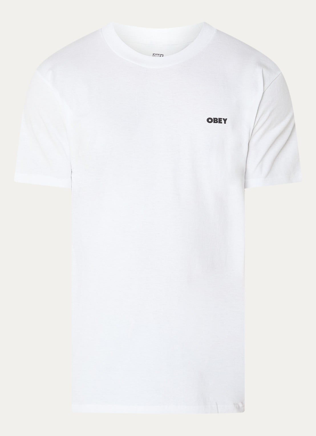 Obey Icon 89 T-shirt met logo- en backprint - voorkant 2 wit