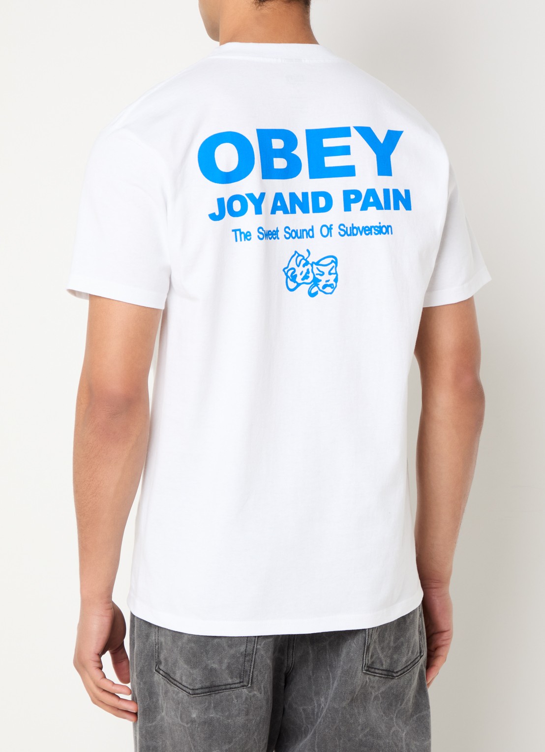 Obey Joy and Pain T-shirt met logo- en backprint - detail 2 wit