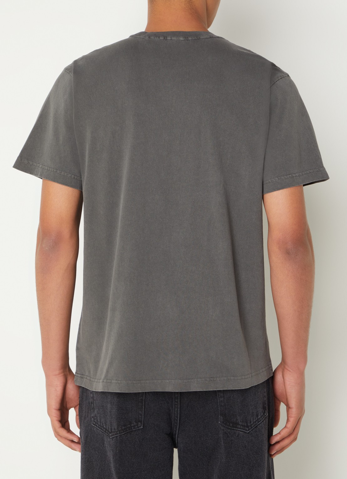 Obey Lowercase Pigment T-shirt met logoborduring - achterkant 2 antraciet