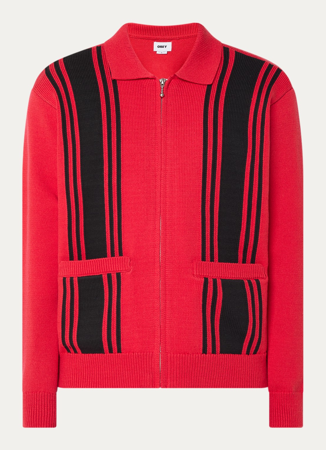 Obey Matt fijngebreid vest met opgestikte zakken - voorkant rood