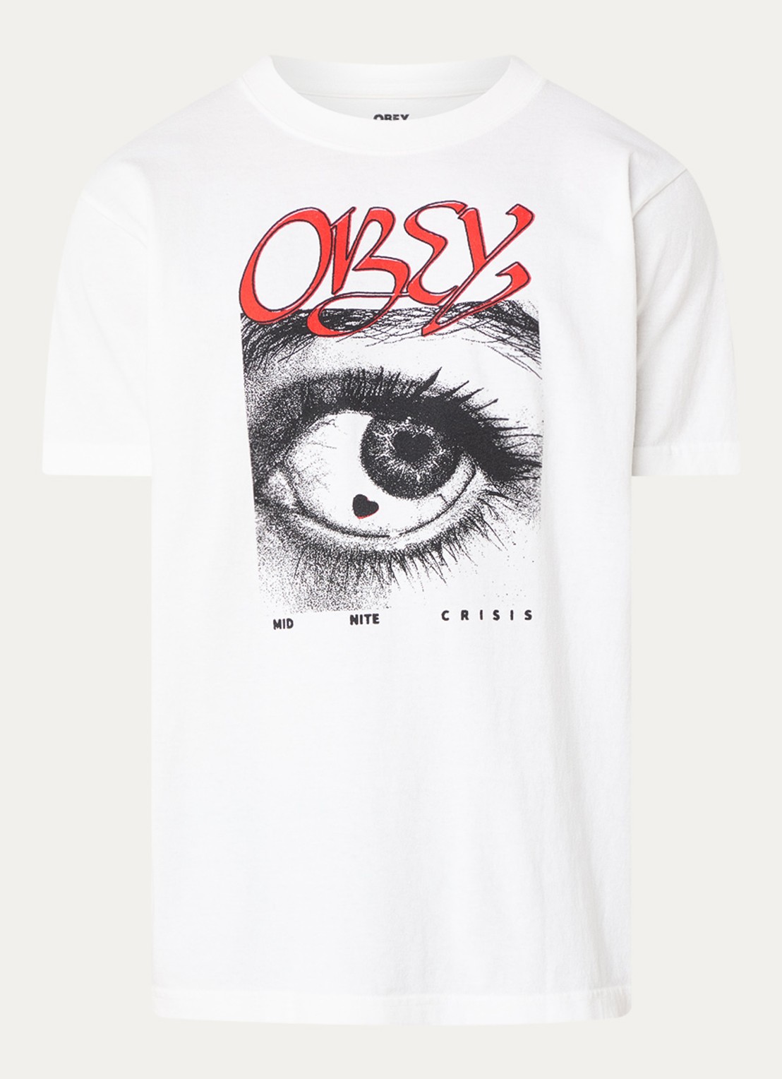 Obey Midnite Crisis T-shirt met print - voorkant 2 wit