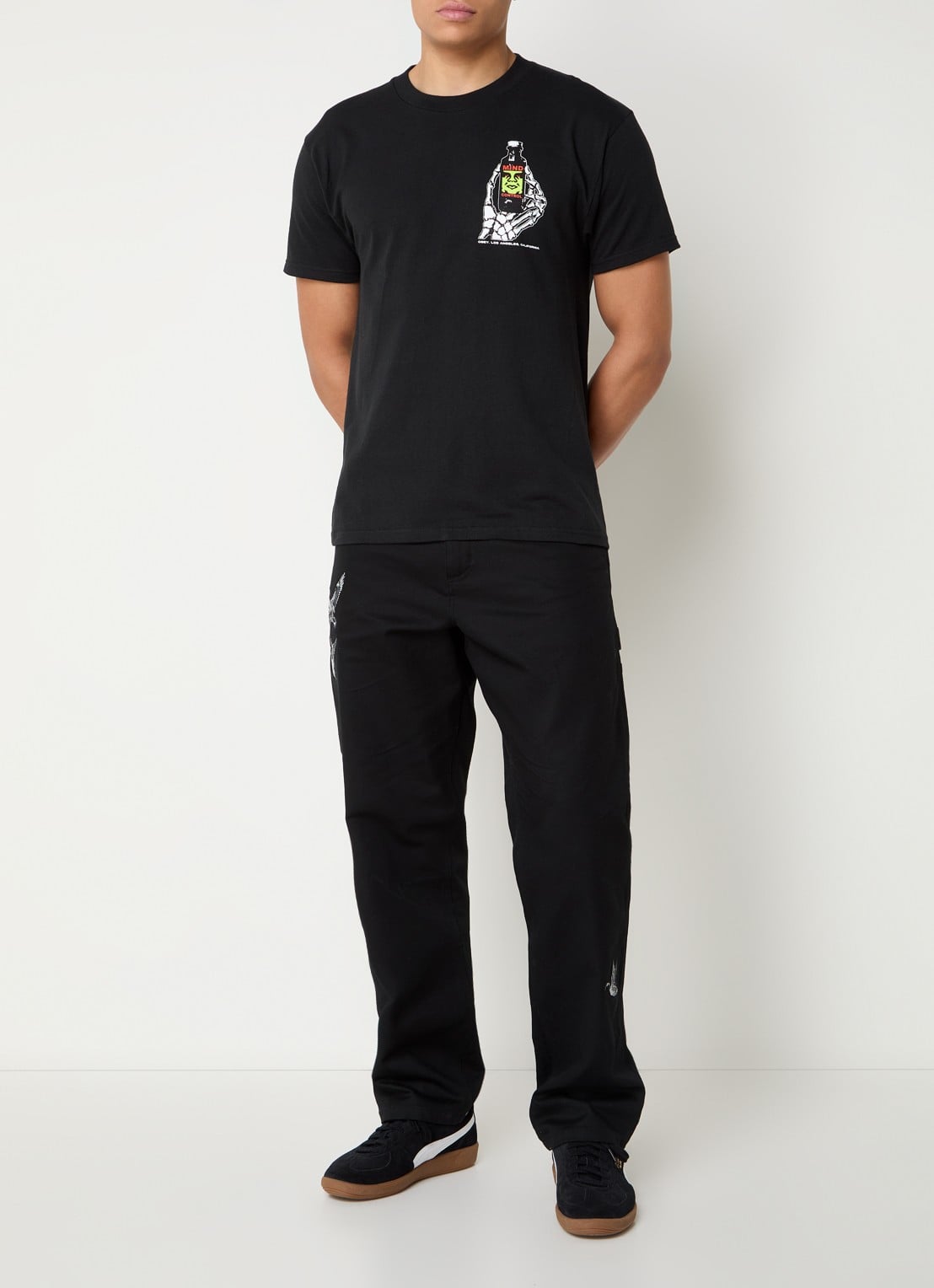 Obey Mind Control T-shirt met front- en backprint - voorkant 2 zwart