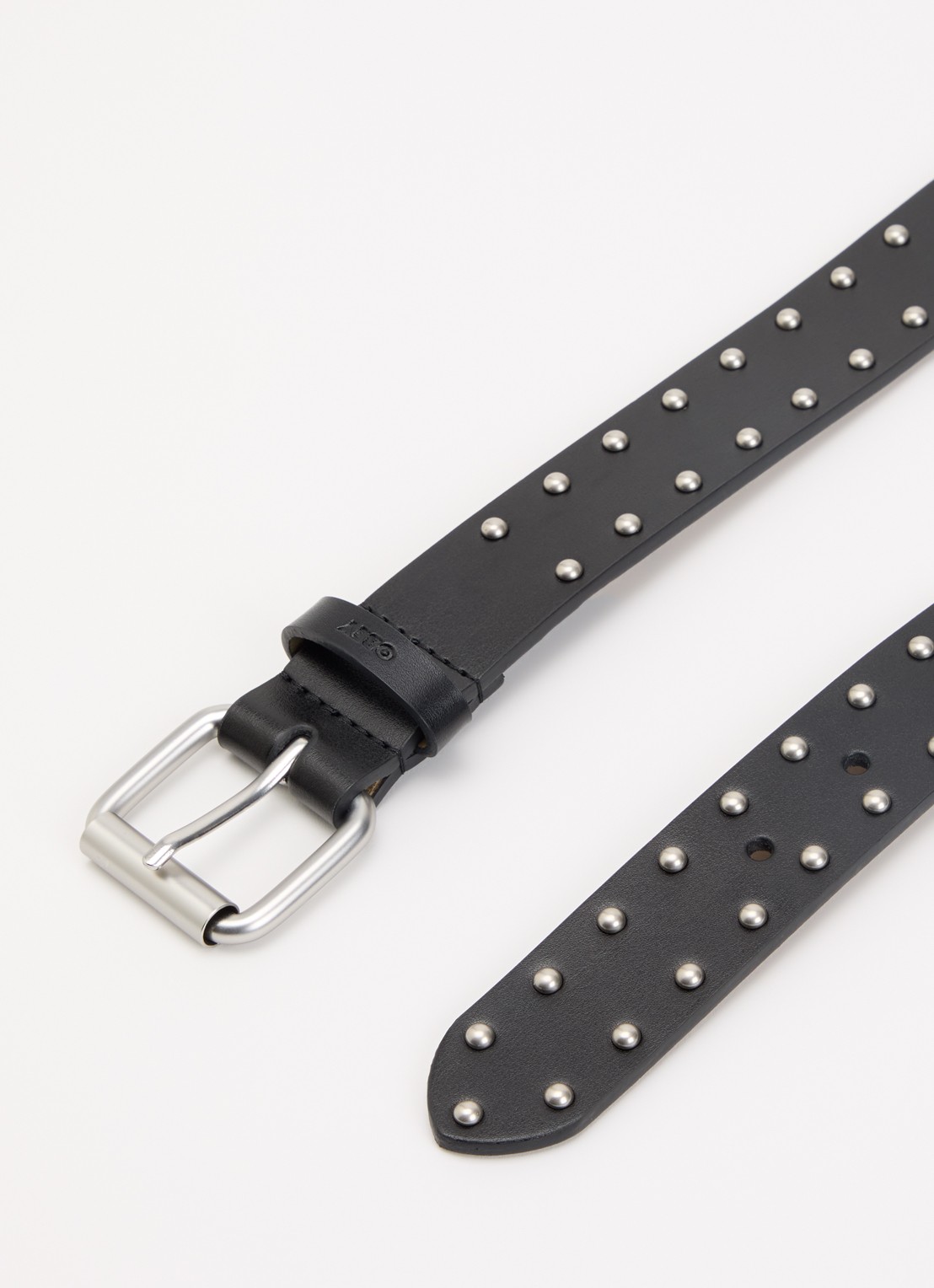 Obey Mini Dome riem van leer met studs - detail zwart