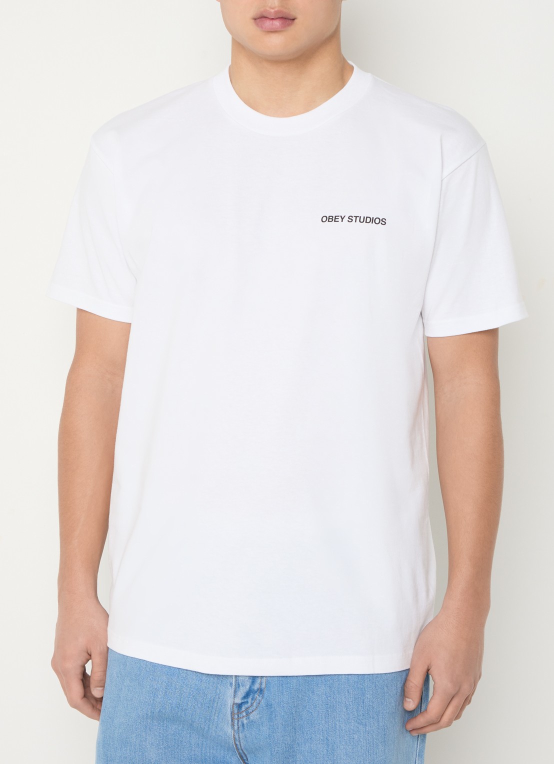 Obey Moves Of Life T-shirt met logo- en backprint - achterkant 2 wit