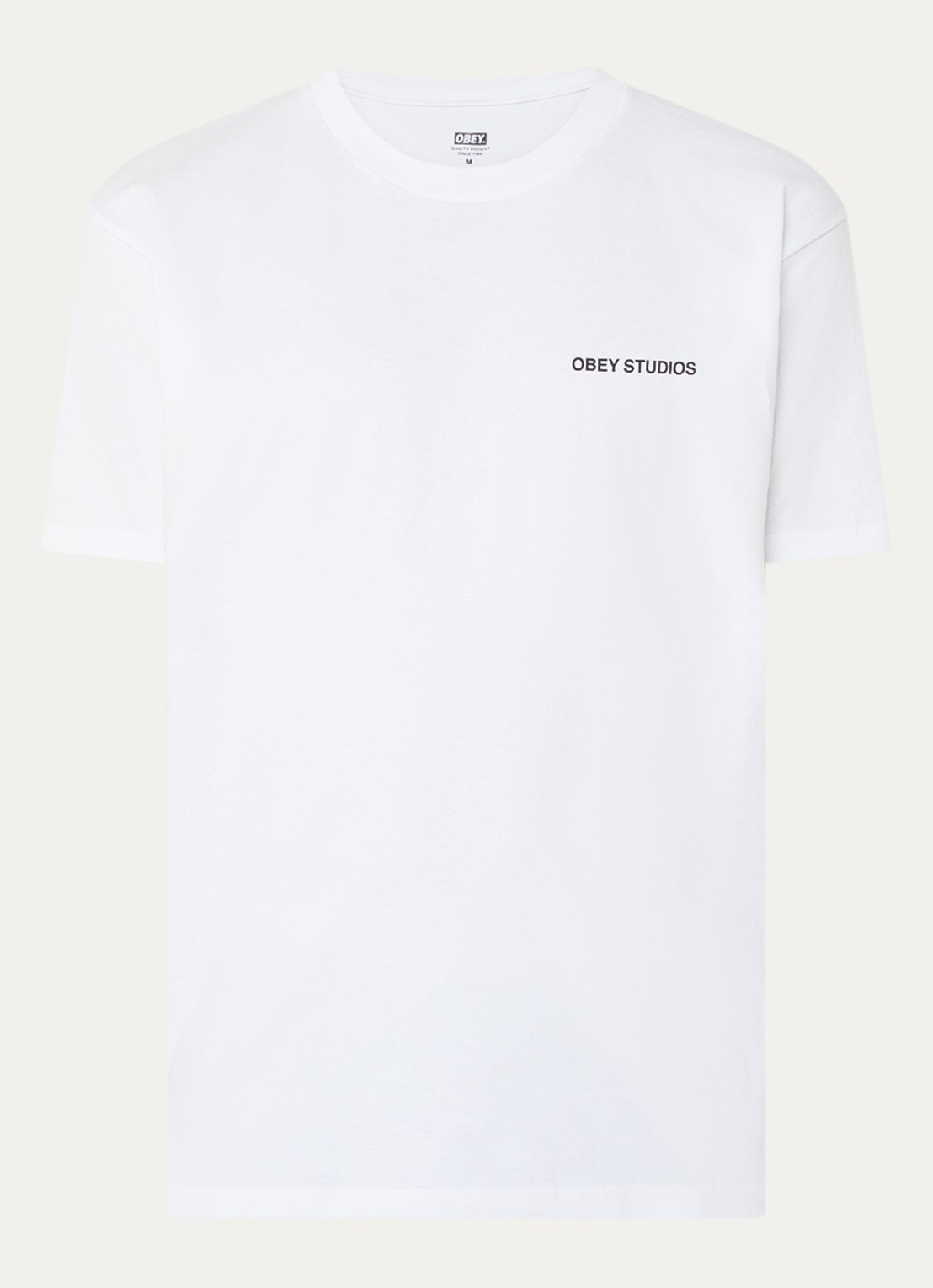 Obey Moves Of Life T-shirt met logo- en backprint - voorkant 3 wit