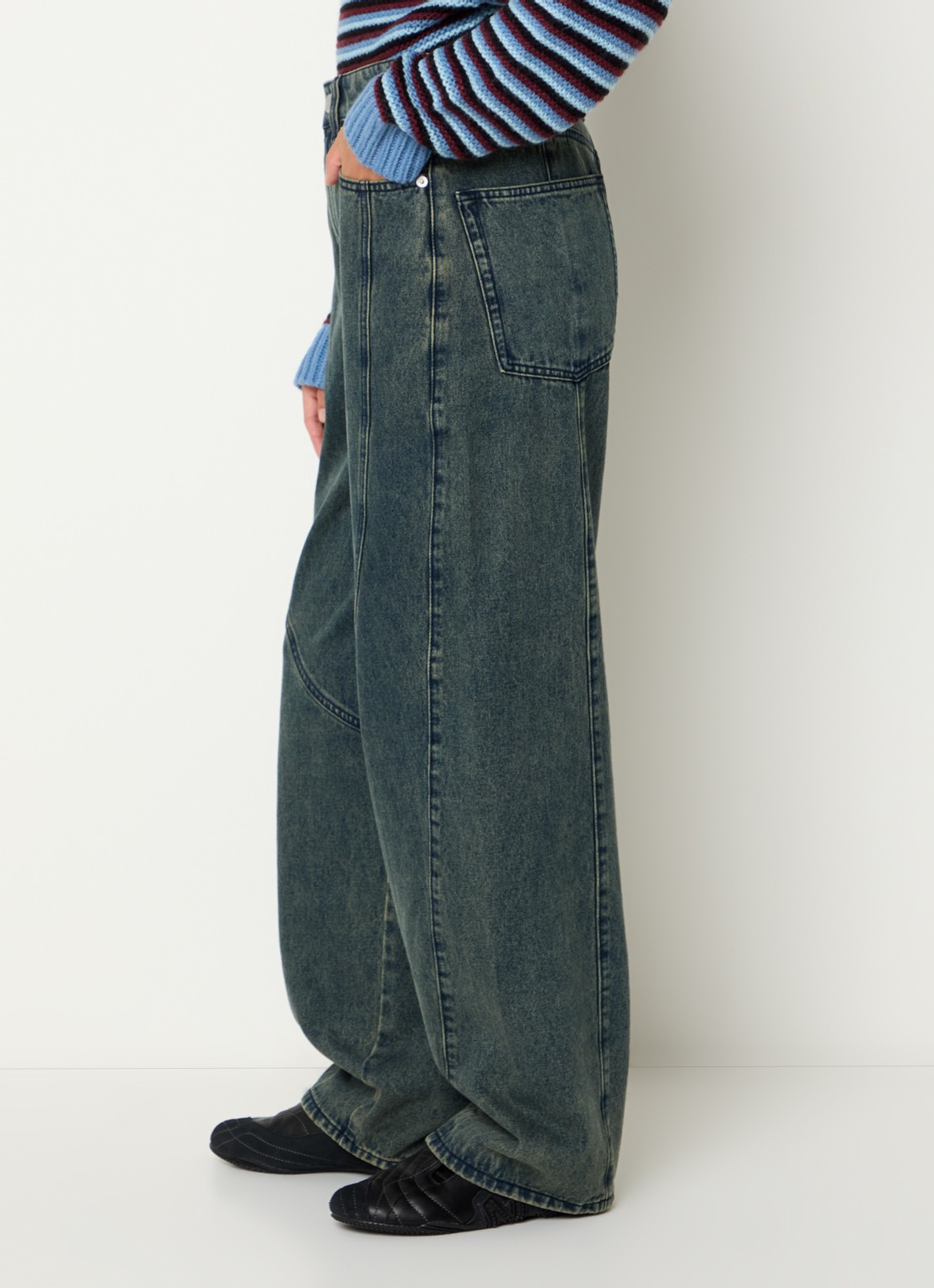 Obey Nana high waist wide leg jeans met medium wassing - detail 5 indigo