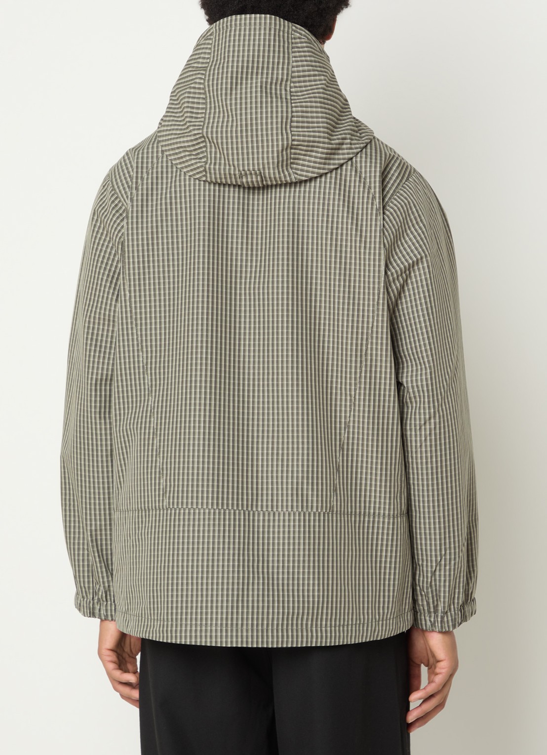 Obey Obsidian windjack met ruitdessin - achterkant 2 legergroen