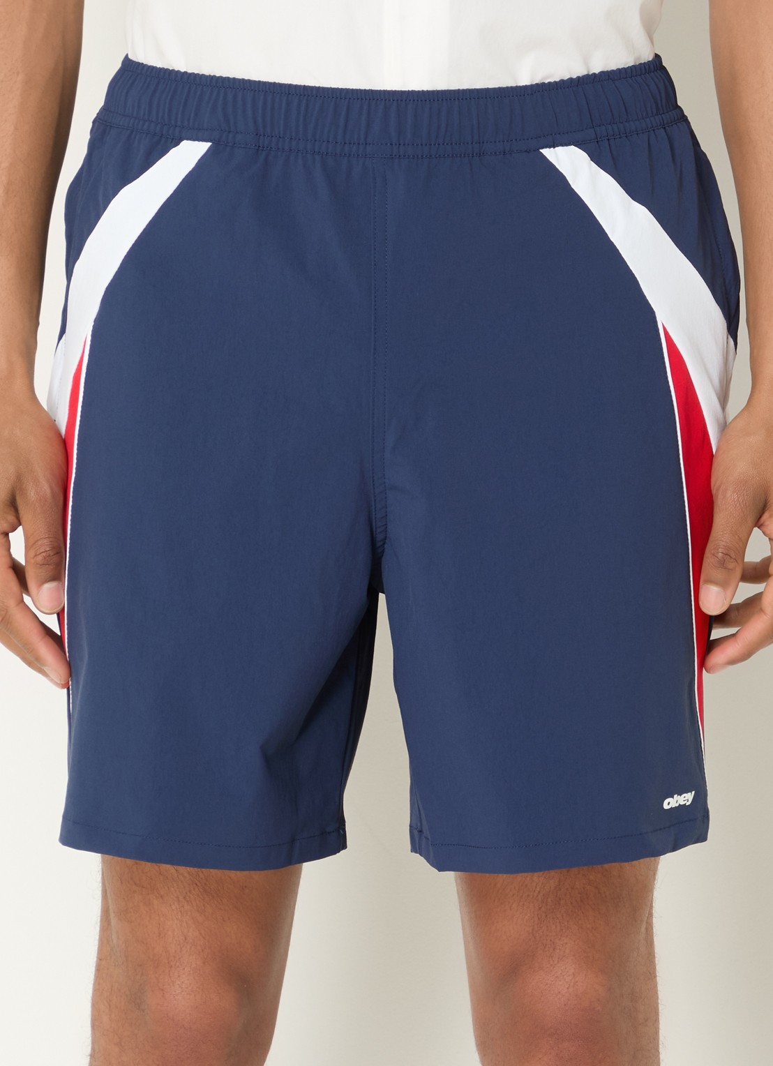 Obey Onset zwembroek met logo - detail 4 donkerblauw