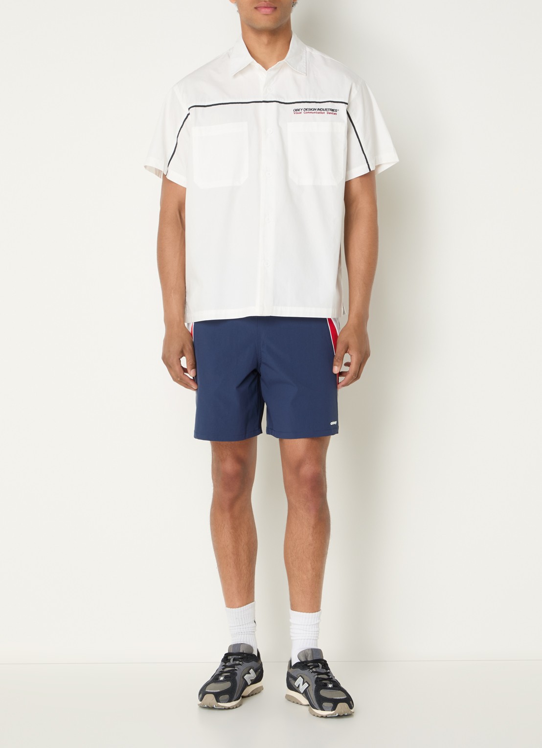 Obey Onset zwembroek met logo - voorkant 3 donkerblauw
