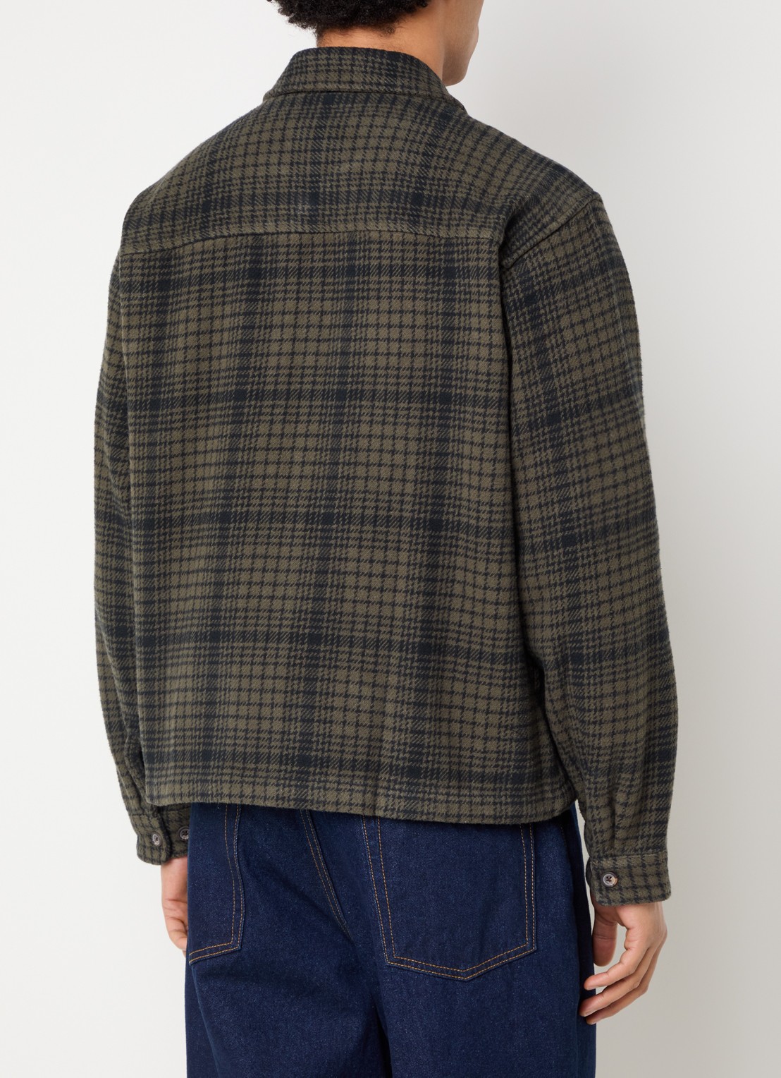 Obey Parker overshirt met ruitdessin - achterkant bronsgroen