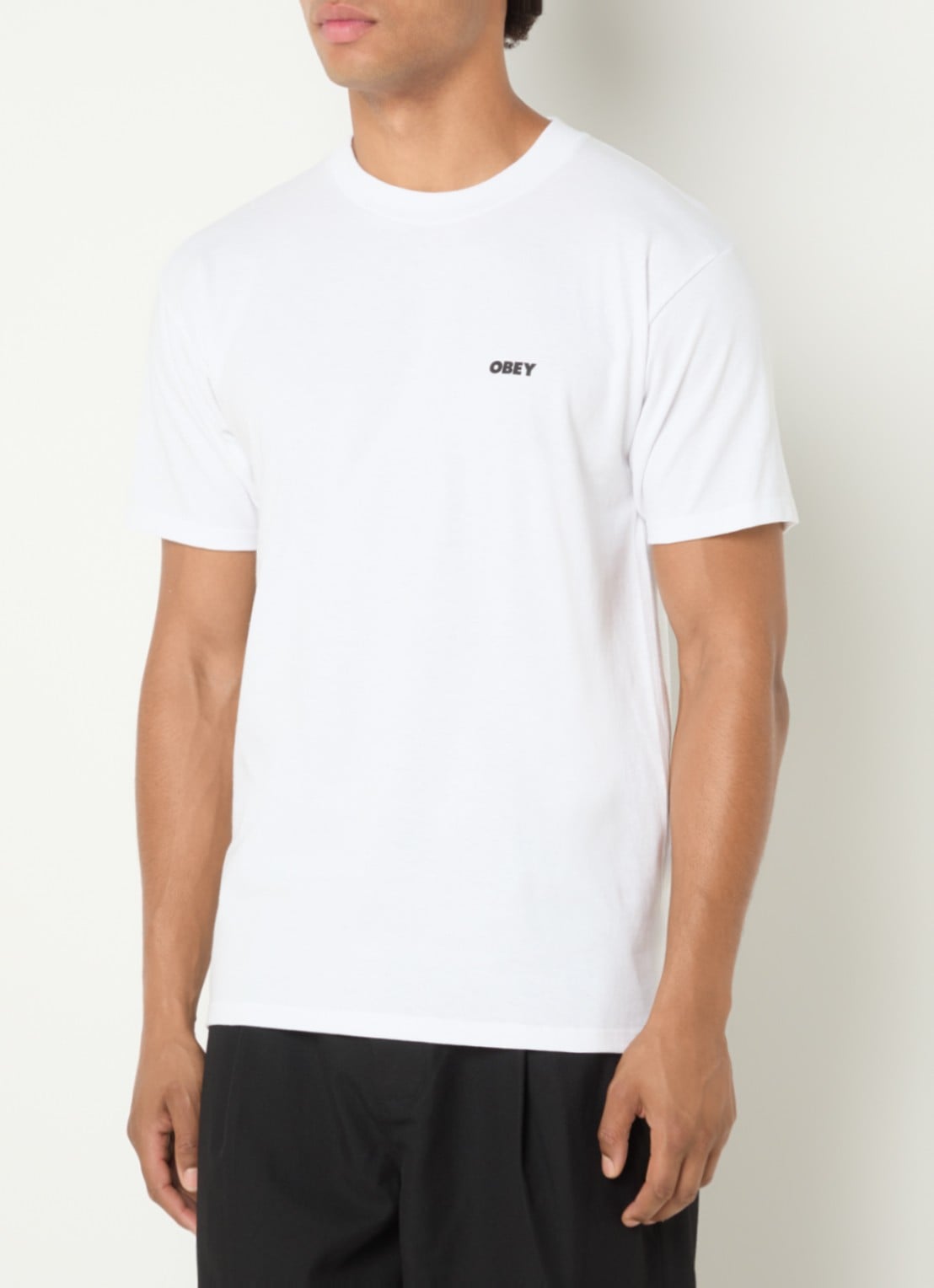 Obey Pastures T-shirt met logo- en backprint - achterkant 2 wit