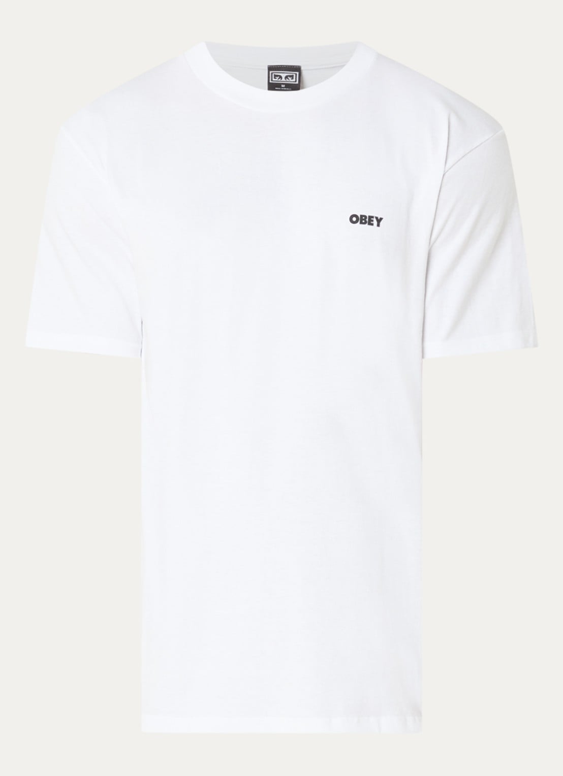 Obey Pastures T-shirt met logo- en backprint - voorkant 3 wit