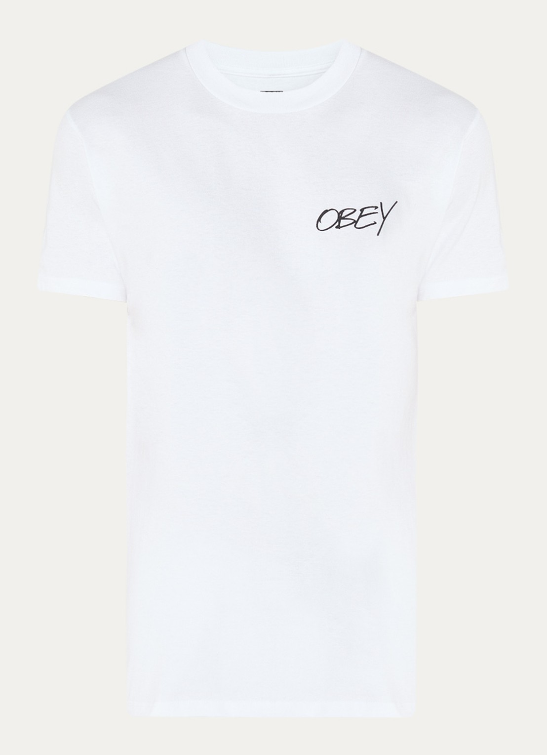 Obey Poppies T-shirt logo- en backpint - voorkant 3 wit