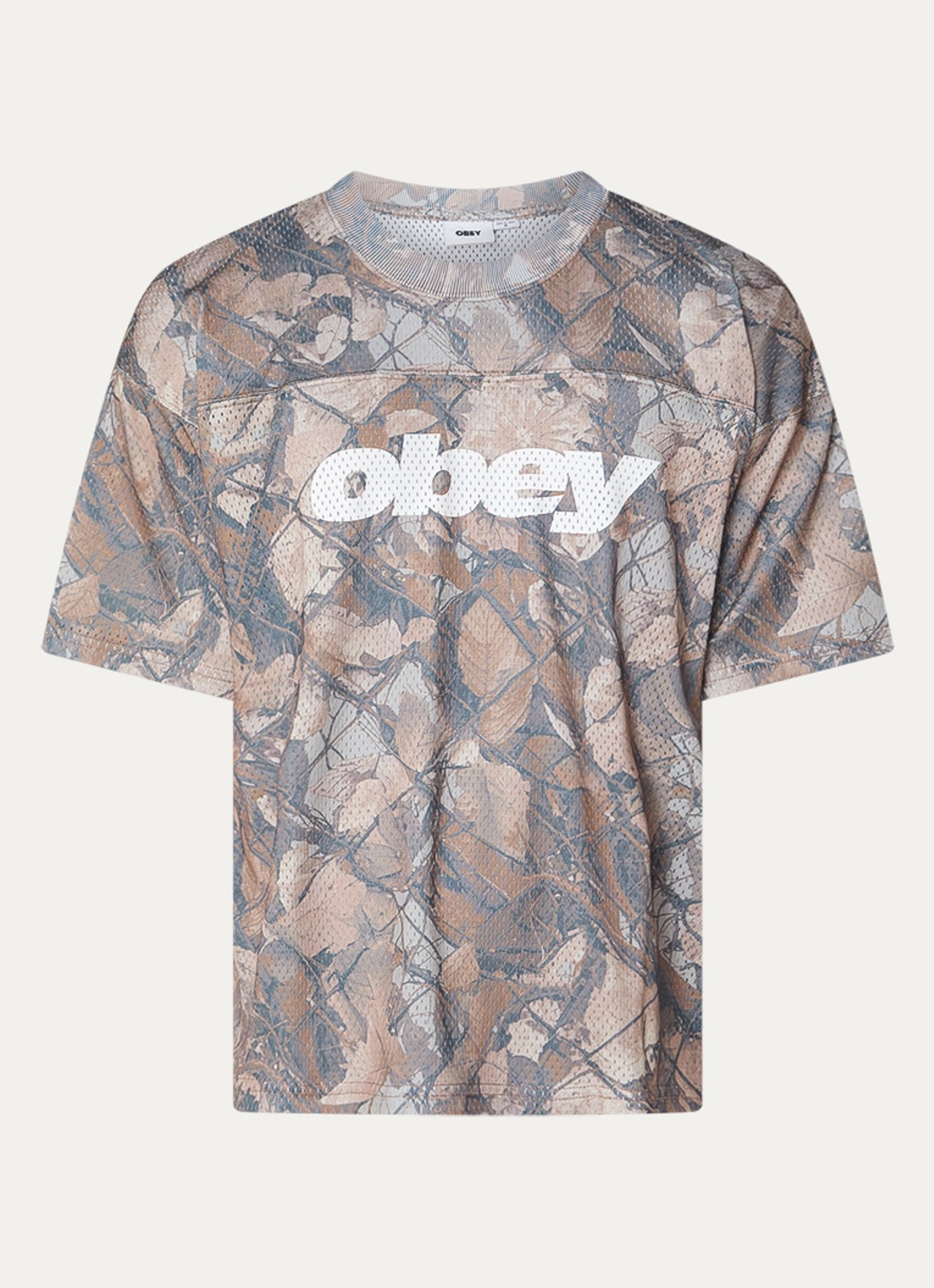 Obey Practice T-shirt met camouflageprint - voorkant 2 beige