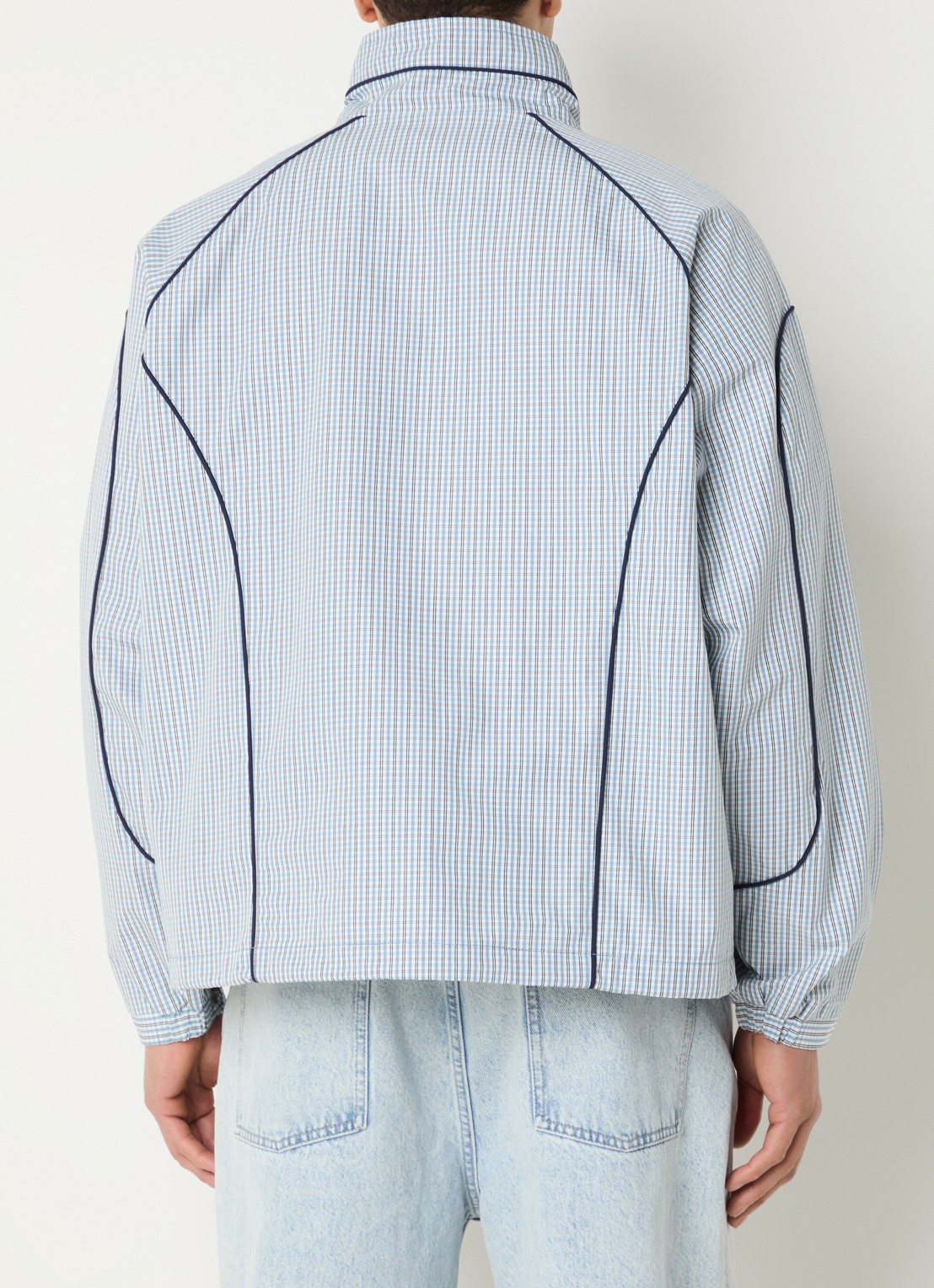 Obey Practice windjack met ruitdessin - achterkant 4 blauw