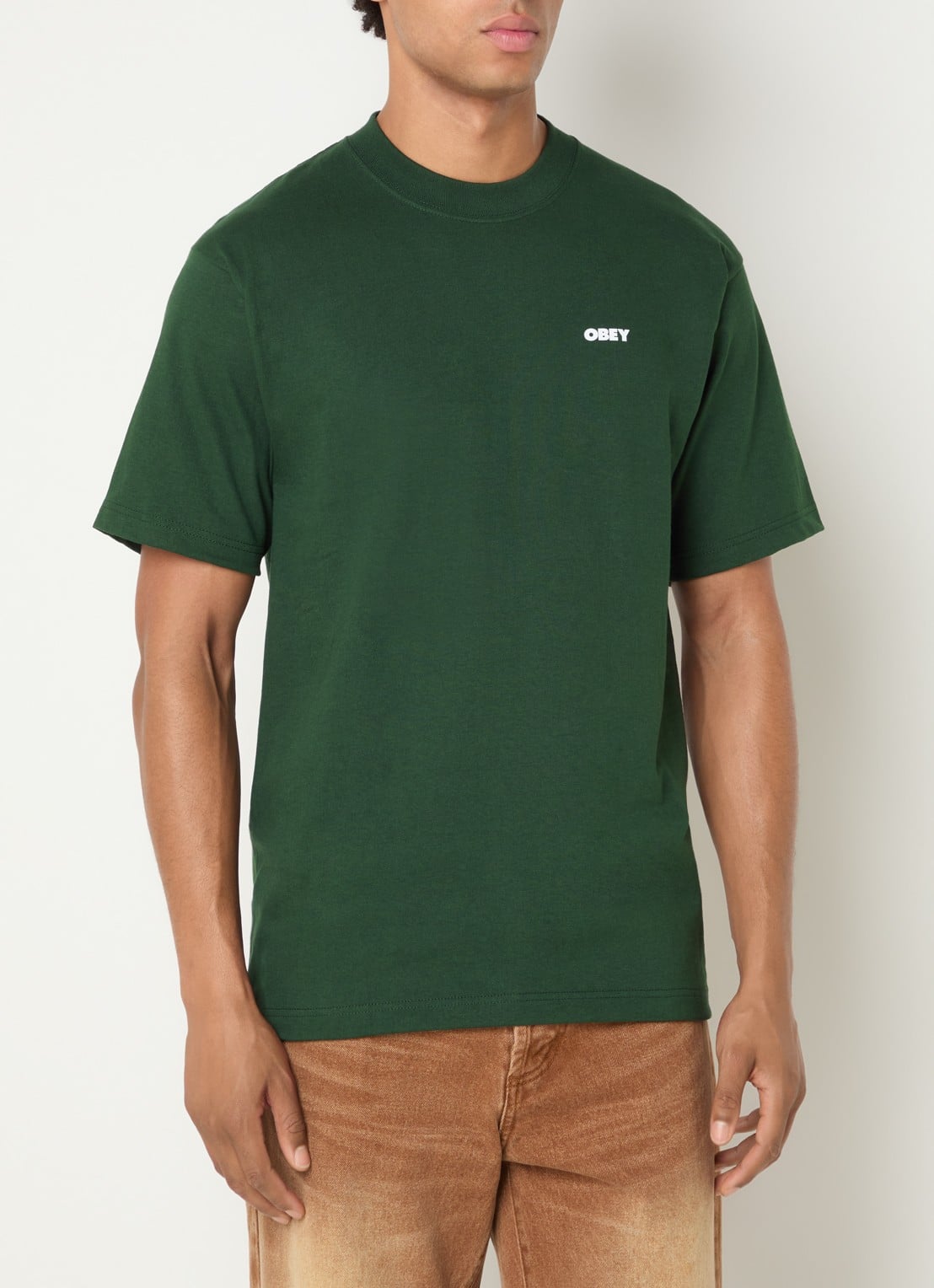 Obey Quarter Eye T-shirt met logoprint - achterkant 2 donkergroen