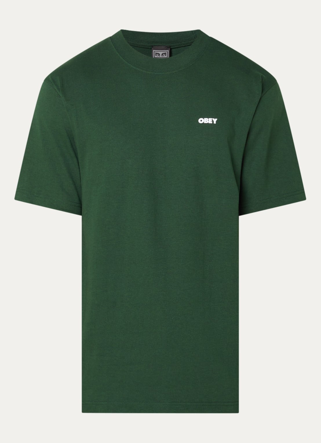 Obey Quarter Eye T-shirt met logoprint - voorkant 3 donkergroen