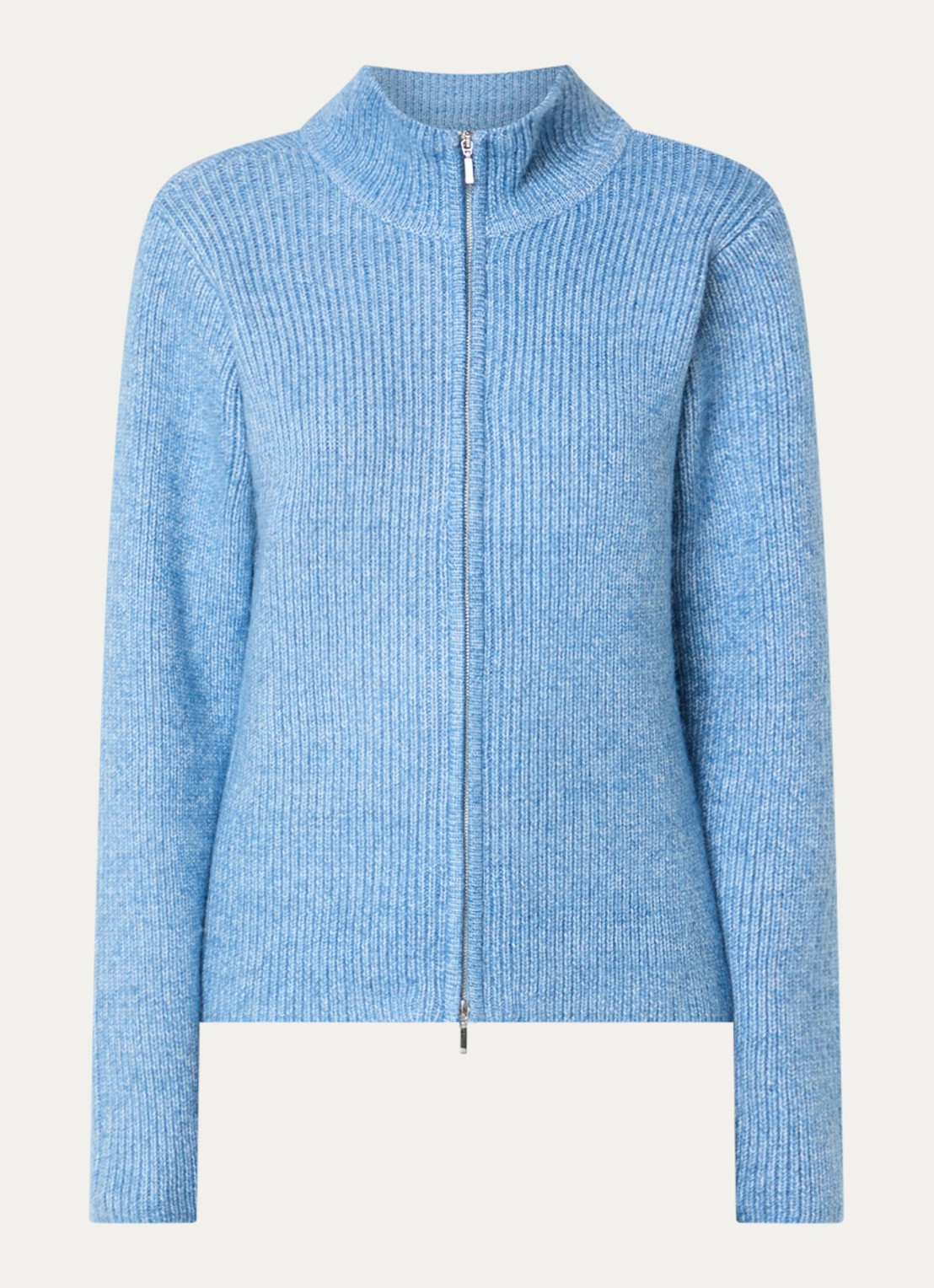 Obey Ribgebreid vest met ritssluiting - voorkant 2 blauw