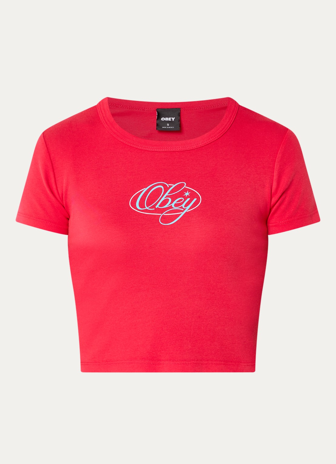 Obey Scripty T-shirt met logo - voorkant 2 rood