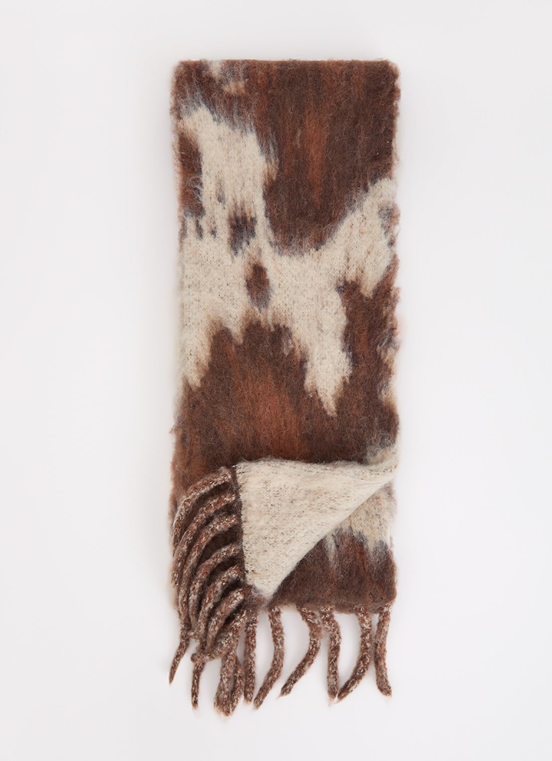 Obey Sjaal in wolblend 230 x 20 cm - voorkant 3 bruin