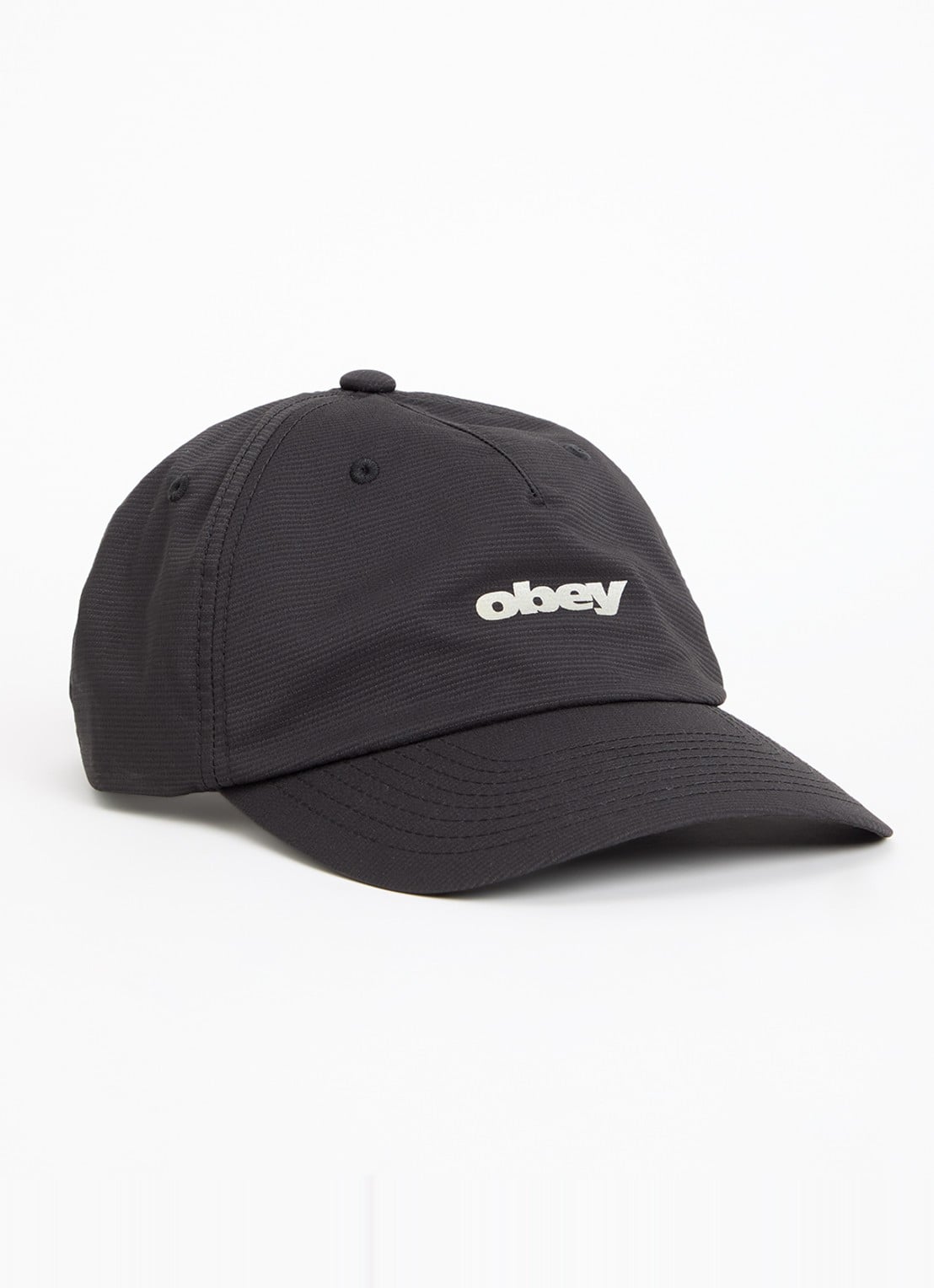Obey Stride 5 pet met logo - voorkant zwart