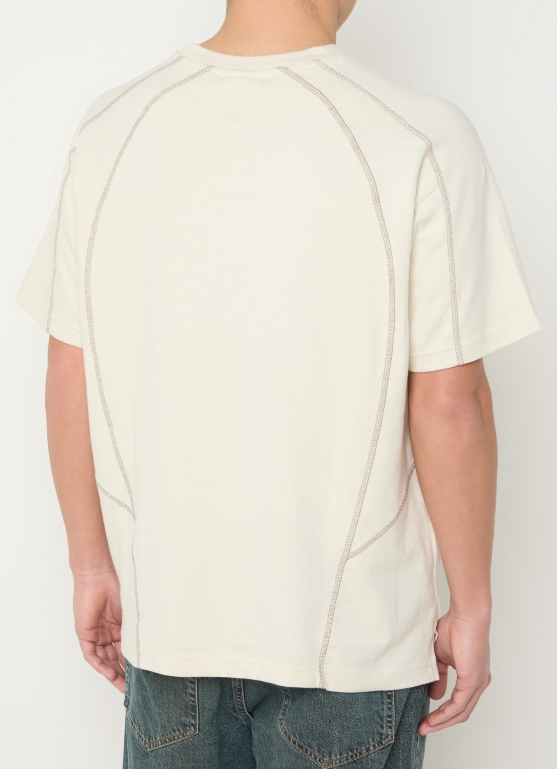 Obey T-shirt met logo - achterkant beige