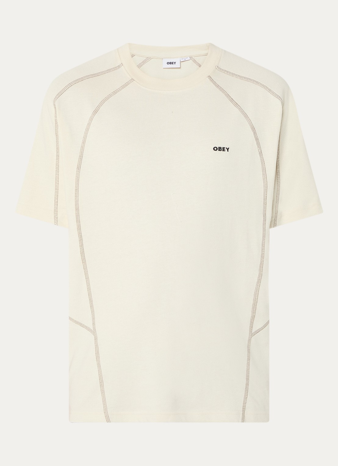 Obey T-shirt met logo - voorkant 3 beige