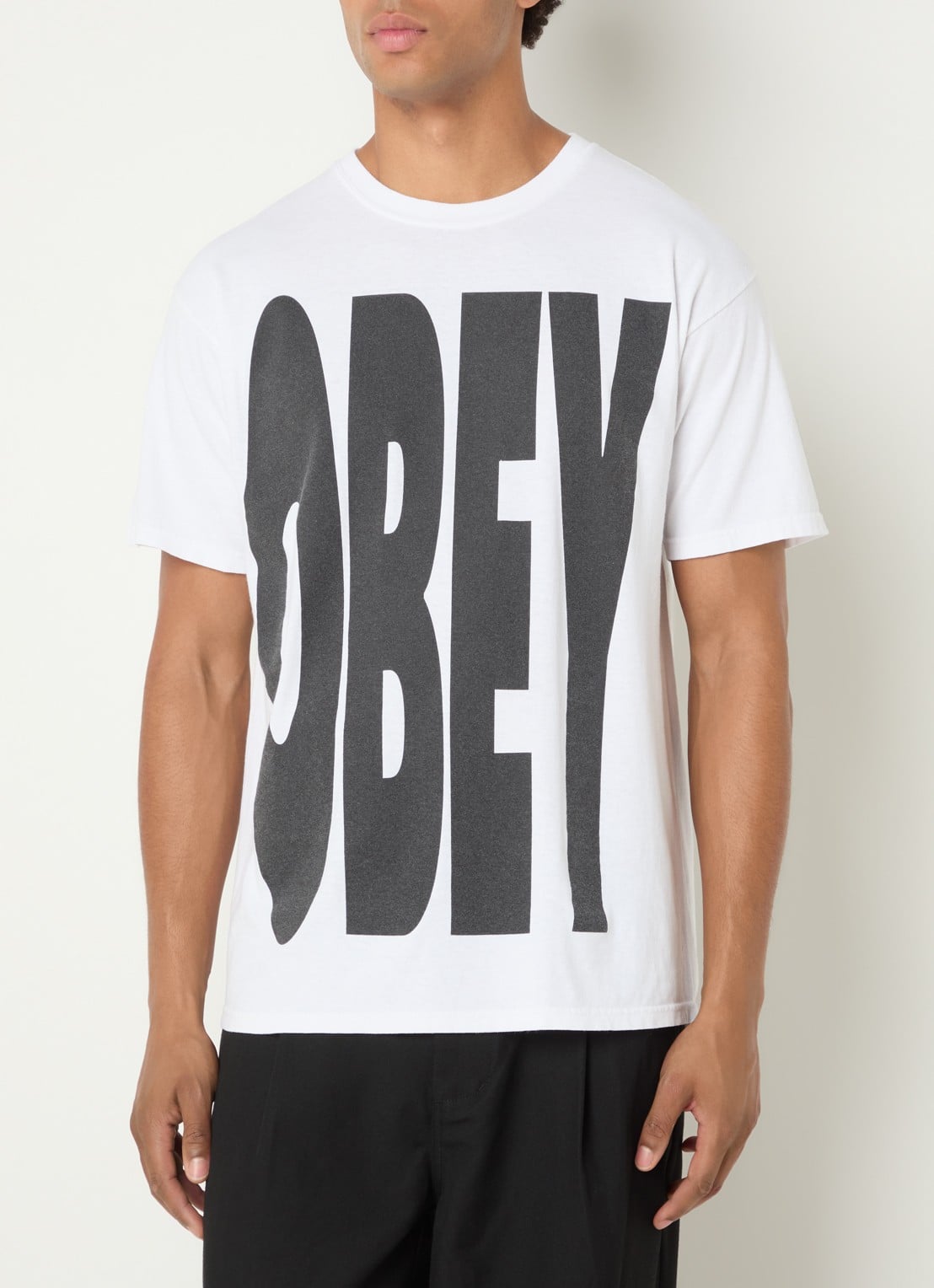 Obey T-shirt met logoprint - detail wit