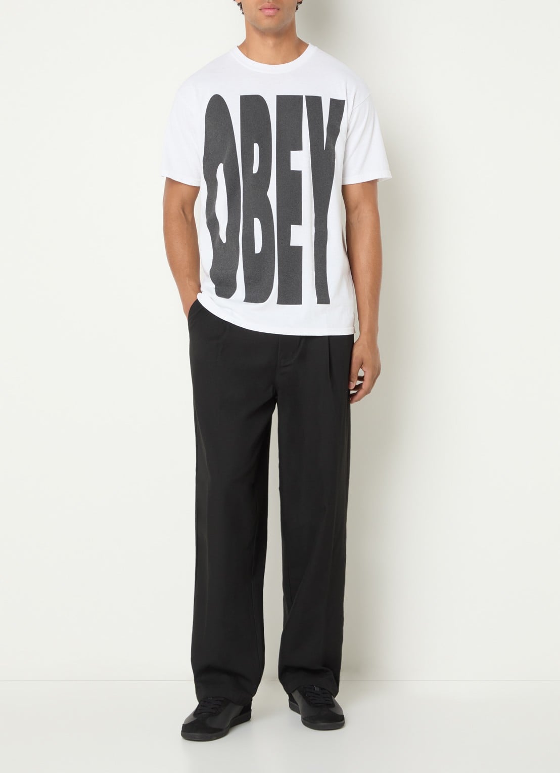 Obey T-shirt met logoprint - voorkant 4 wit