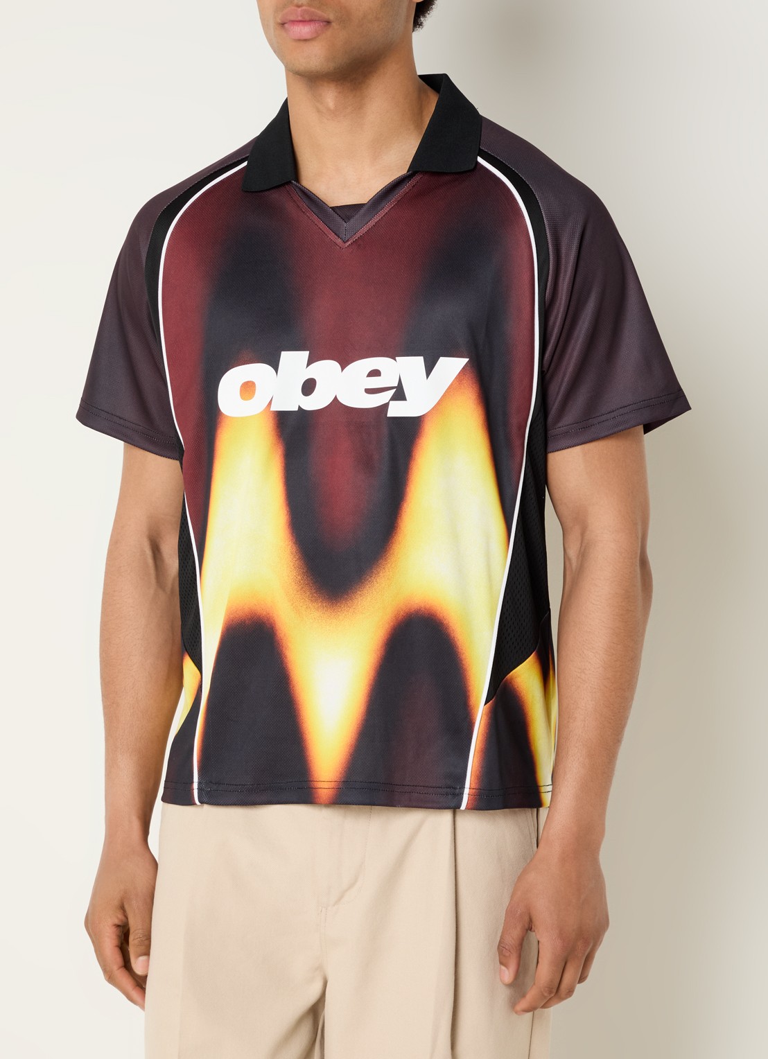 Obey T-shirt met print - detail 2 bordeauxrood