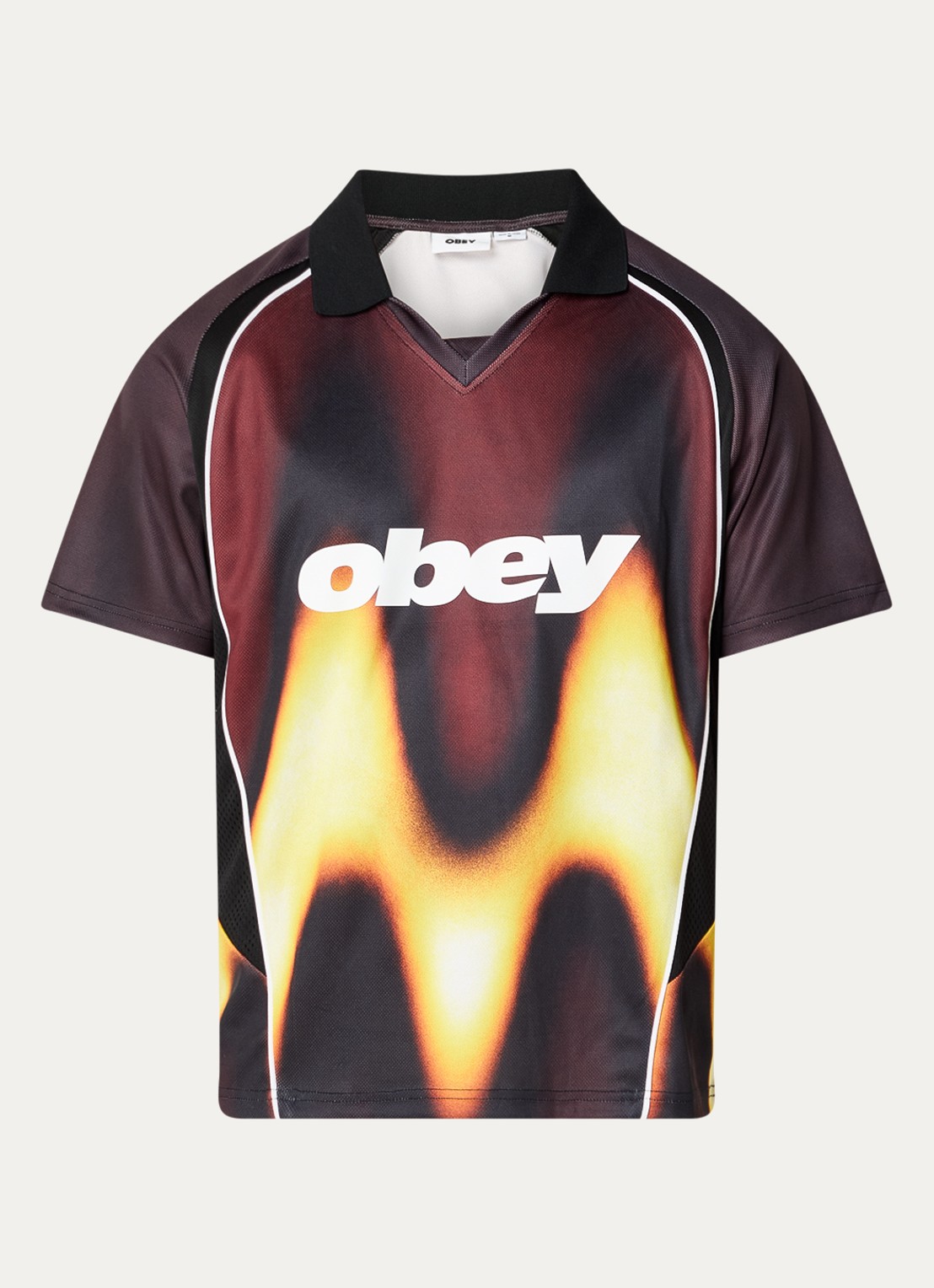 Obey T-shirt met print - voorkant 3 bordeauxrood