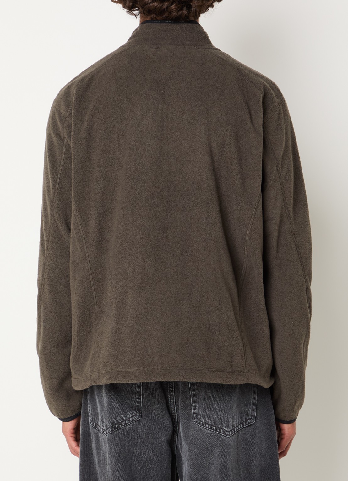Obey Vetta pullover van fleece met halve rits - achterkant 4 olijfgroen
