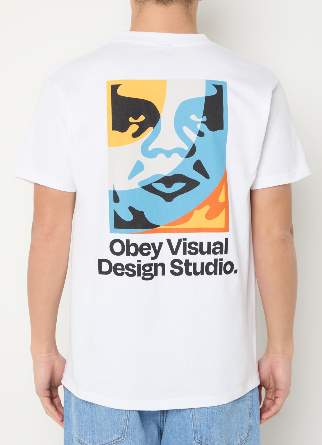 Obey Visual Design T-shirt met logo- en backprint - detail 4 wit