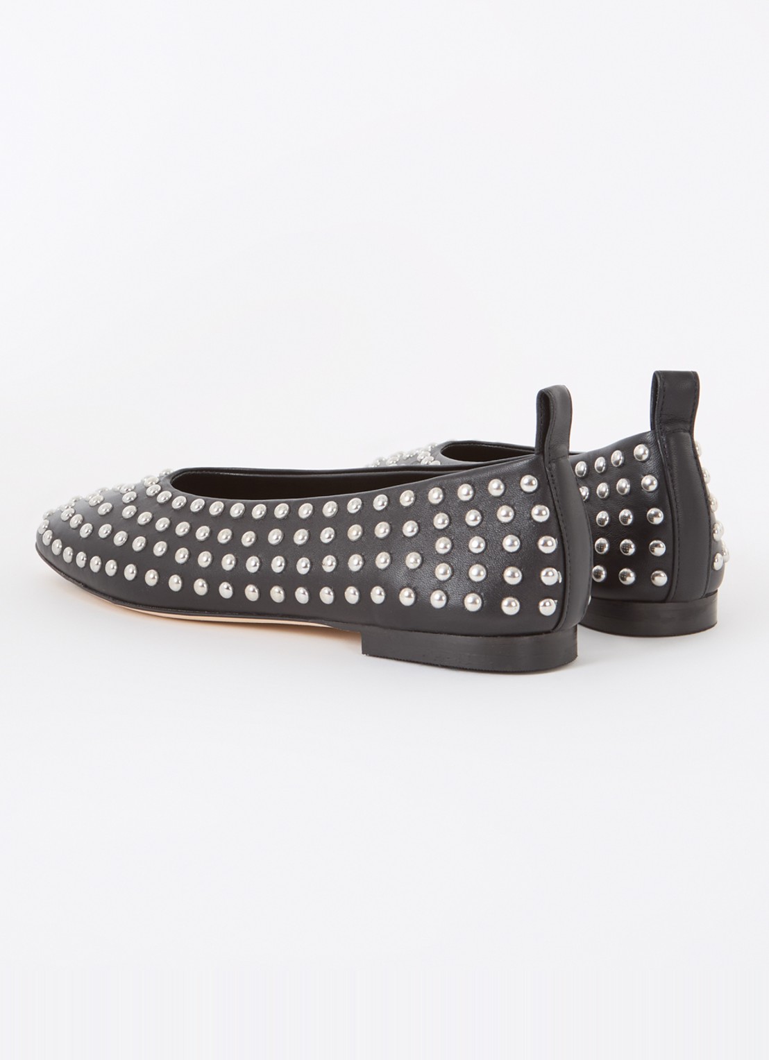 Odare Alba ballerina van leer met studs - achterkant 5 zwart