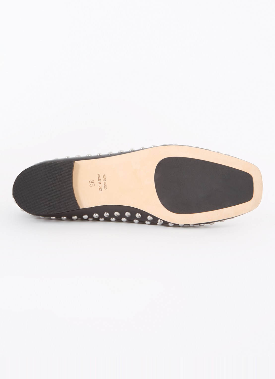 Odare Alba ballerina van leer met studs - detail 3 zwart