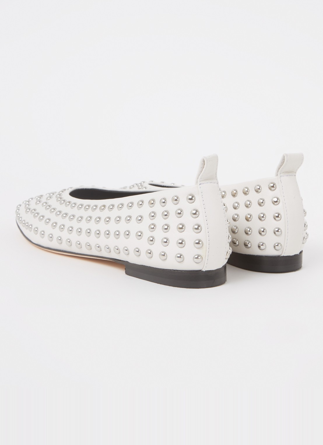 Odare Alba ballerina van leer met studs - achterkant 4 gebroken wit