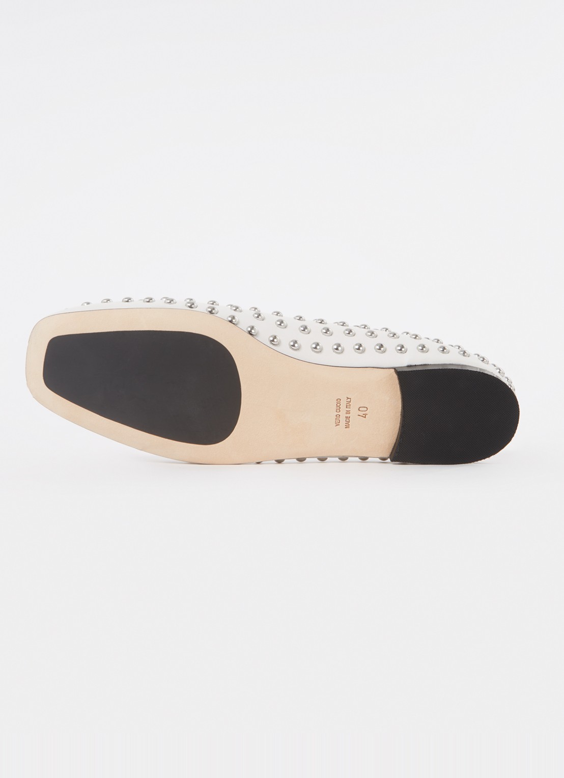 Odare Alba ballerina van leer met studs - detail 3 gebroken wit
