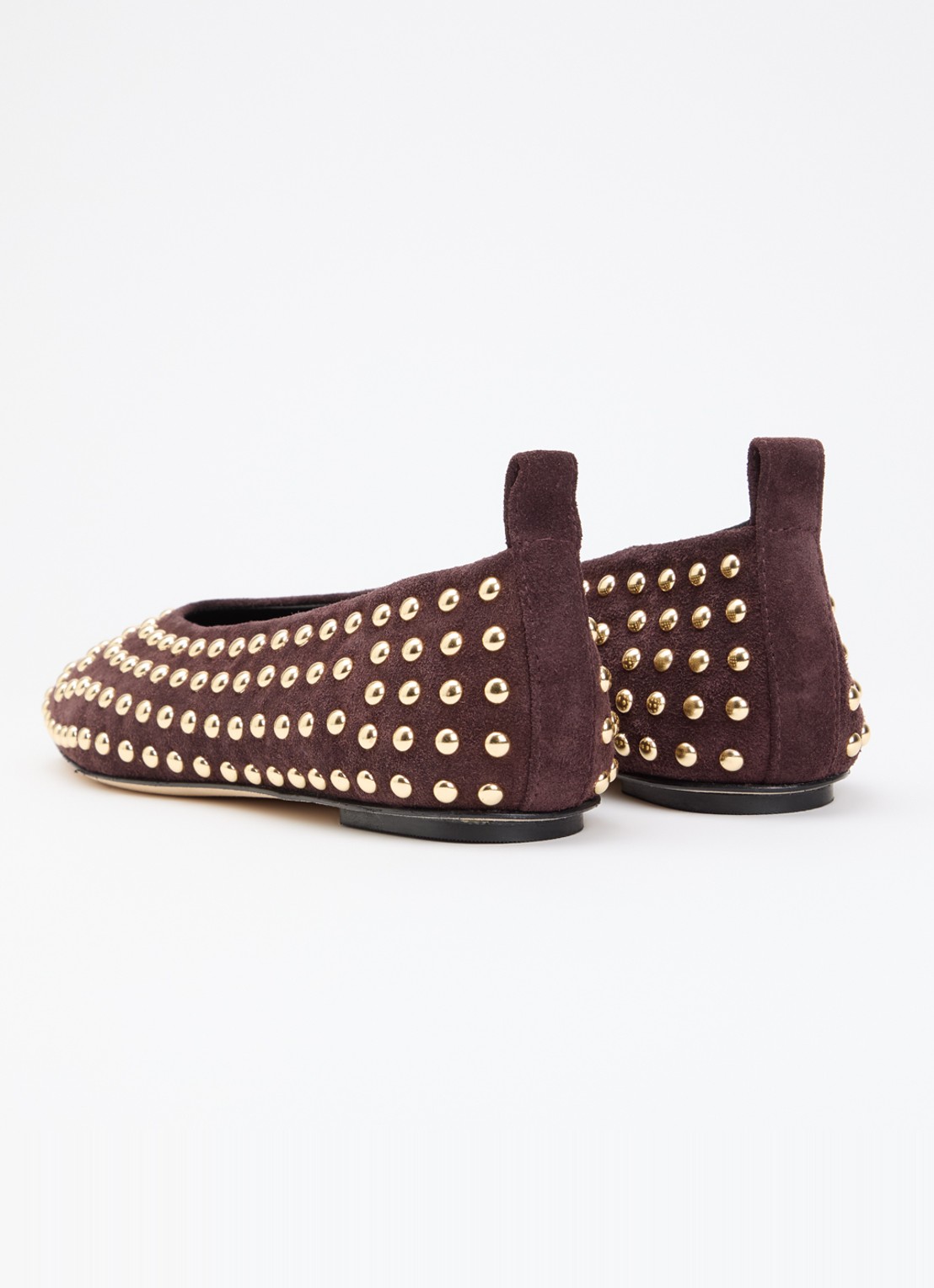 Odare Alba Sensory ballerina van suède met studs - achterkant 5 donkerbruin
