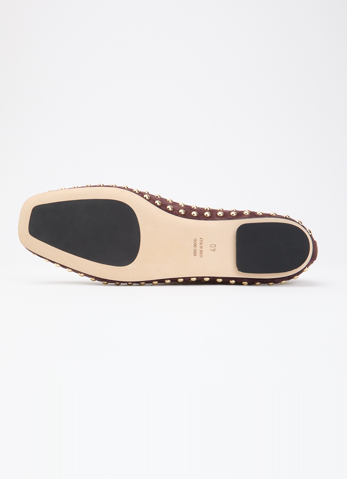 Odare Alba Sensory ballerina van suède met studs - detail 4 donkerbruin